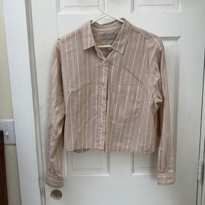 Everlane square silky cotton cropped button down